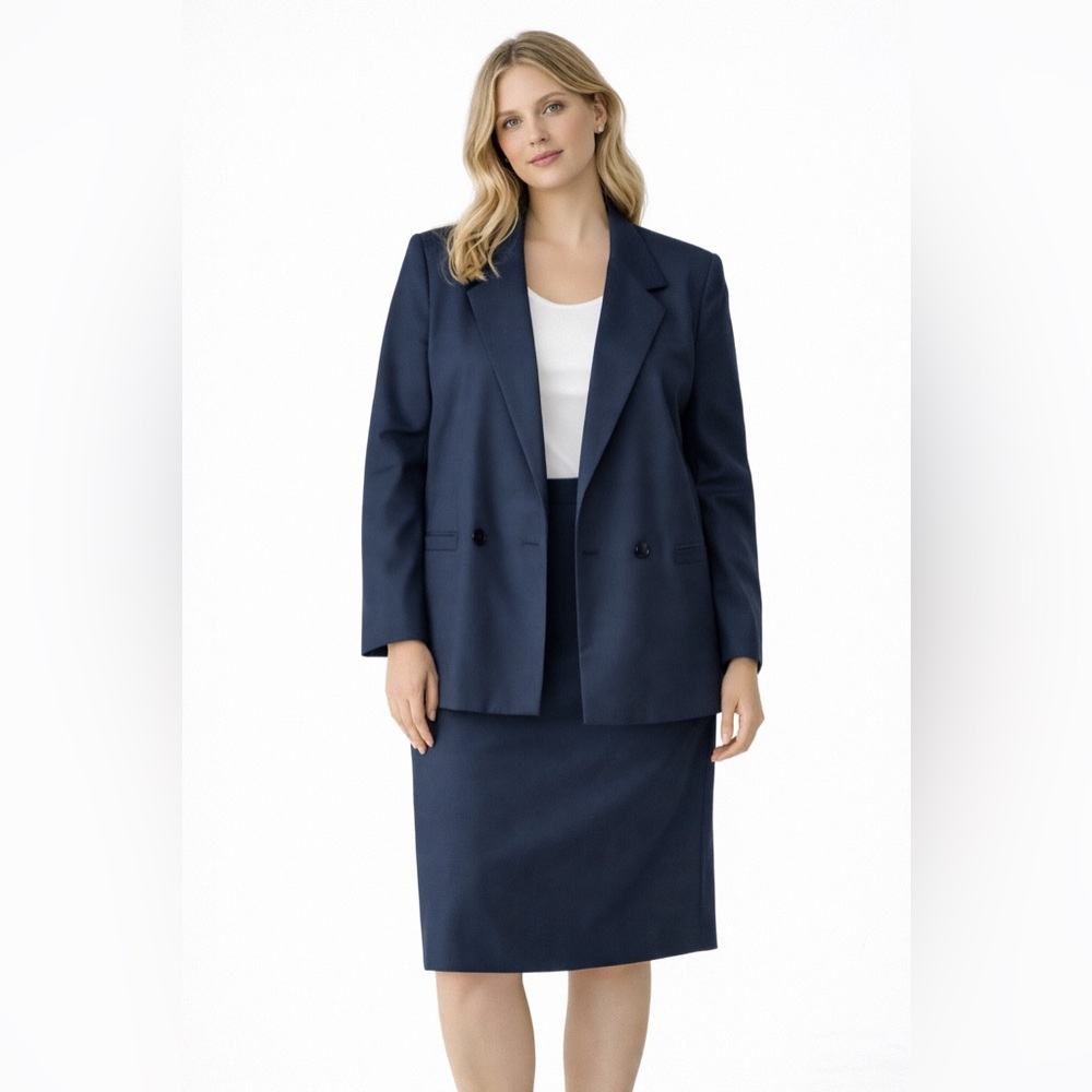 90s Sasson Two Piece Suit – Navy Blue – 14/15